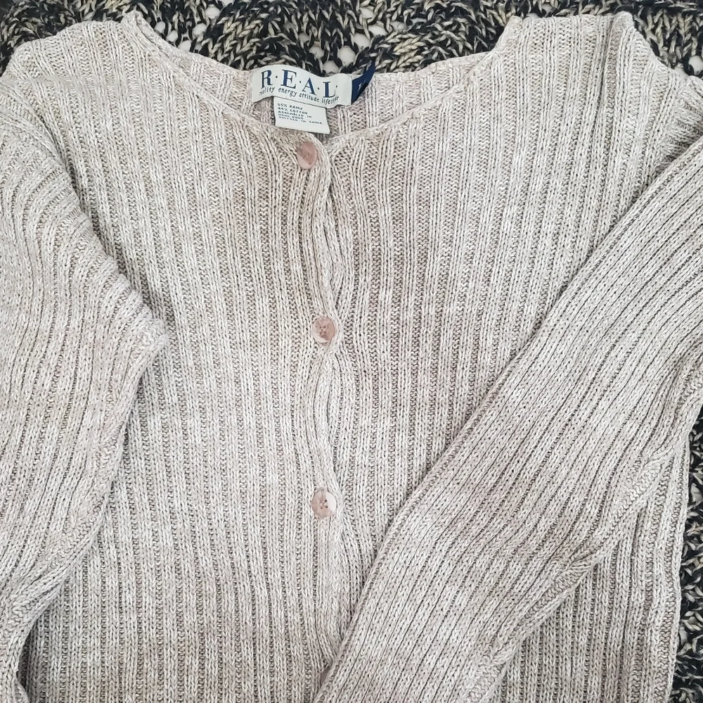 Neutral Cotton Ribbed Sweater - Picture 7 of 11